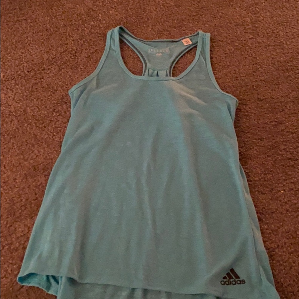 Adidas teal workout tank top